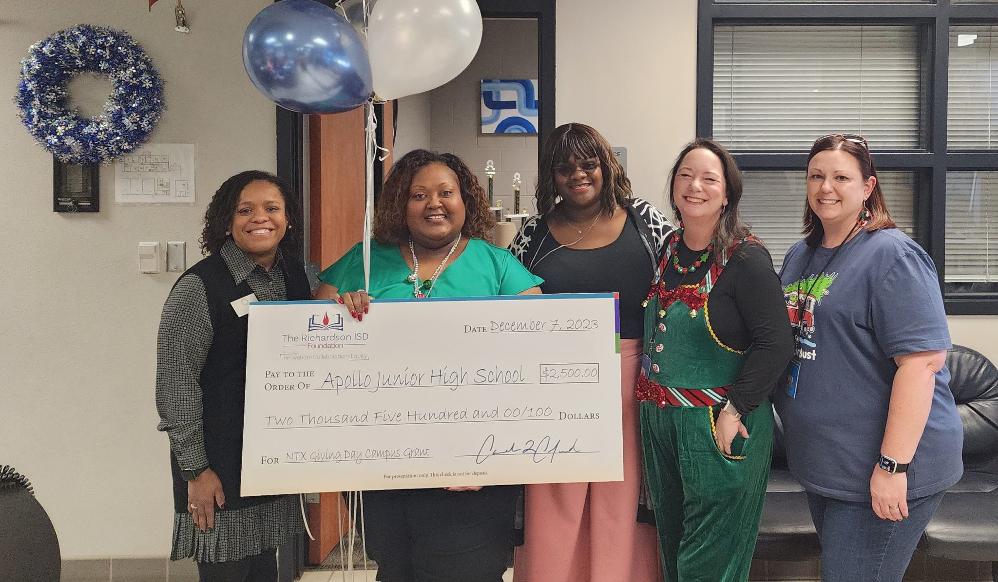 Apollo Junior High had the most unique donors support for the Foundation and North Texas Giving Day campaign.