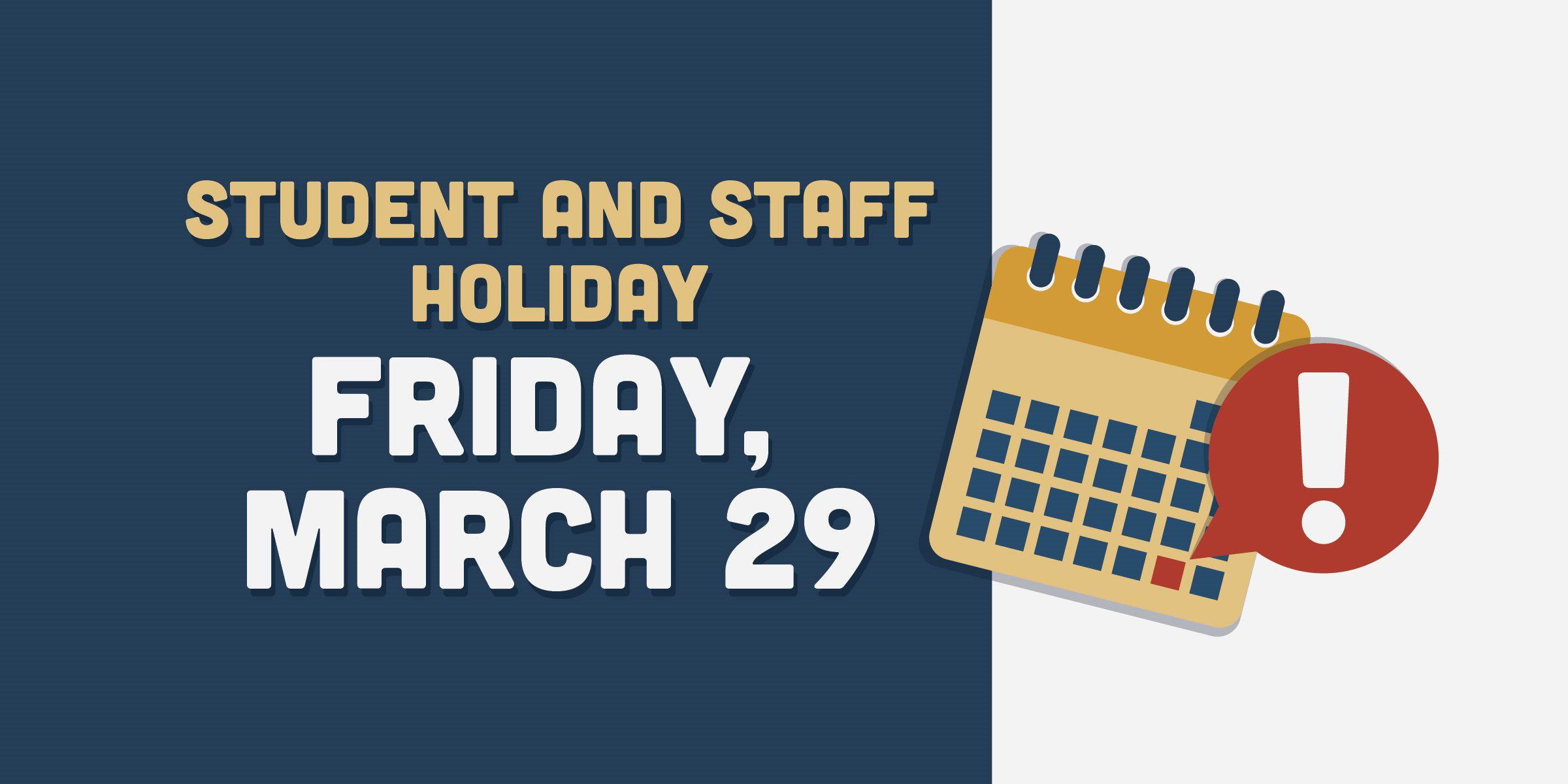 Student and staff Friday, March 29