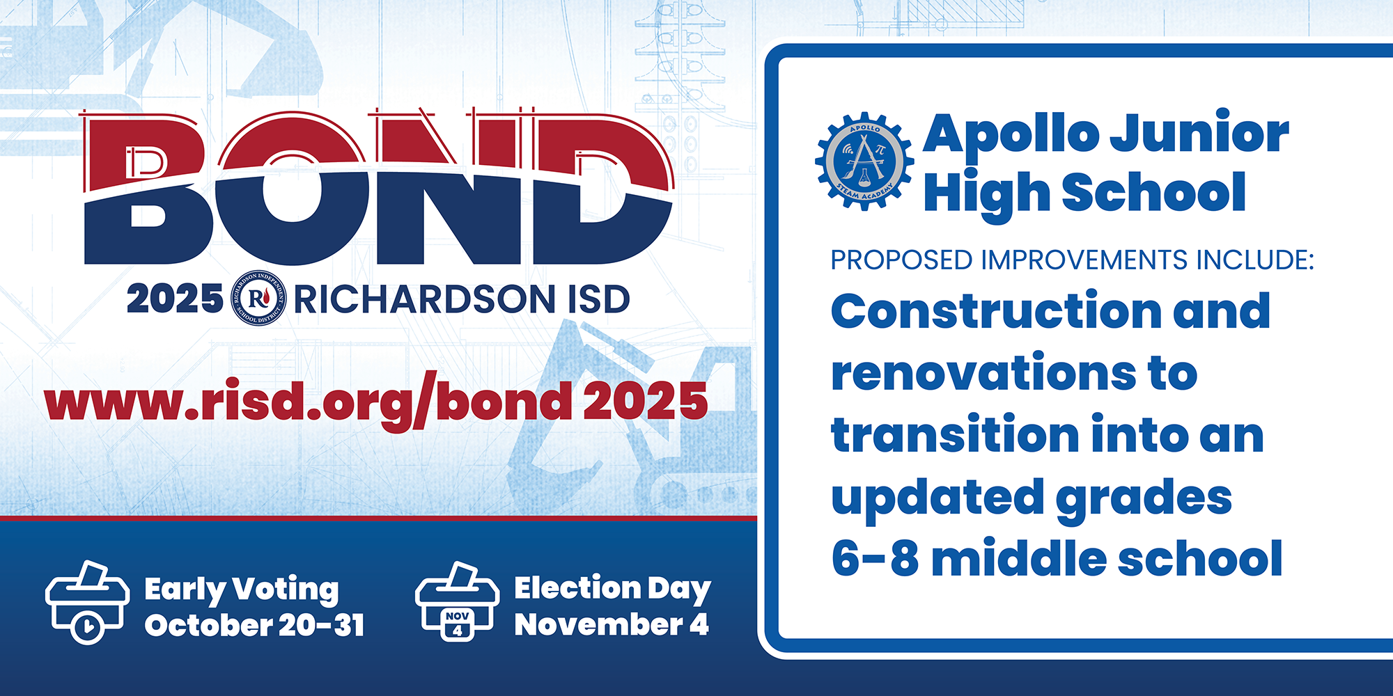 Richardson ISD Bond 2025 Apollo Junior High School PROPOSED IMPROVEMENTS INCLUDE: