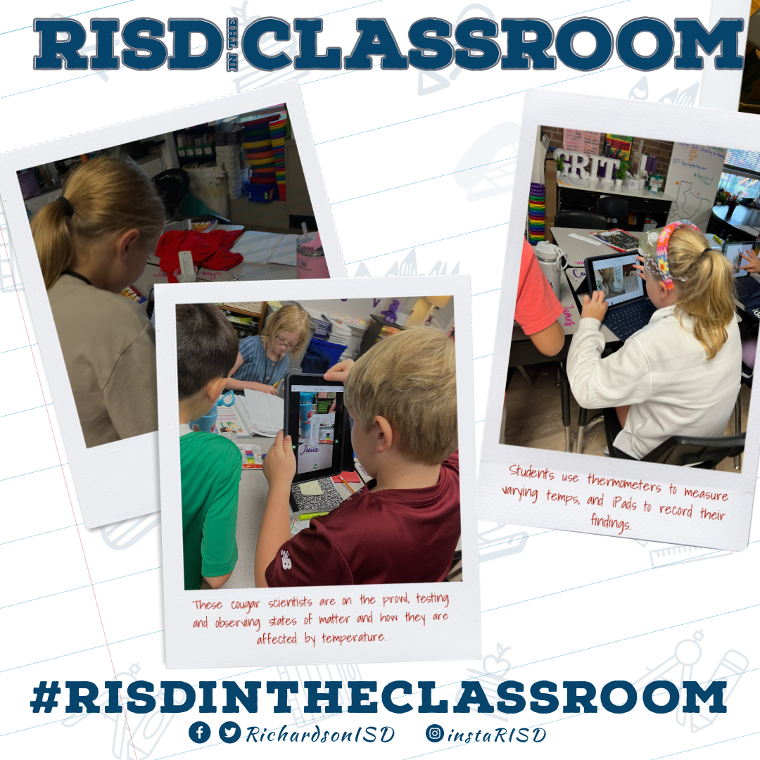 Check out how these young scientists at Canyon Creek Elementary observe the states of matter, measure temps, and record their data using iPads. #RISDInTheClassroom, where science comes to life! #RISDBeTheOne