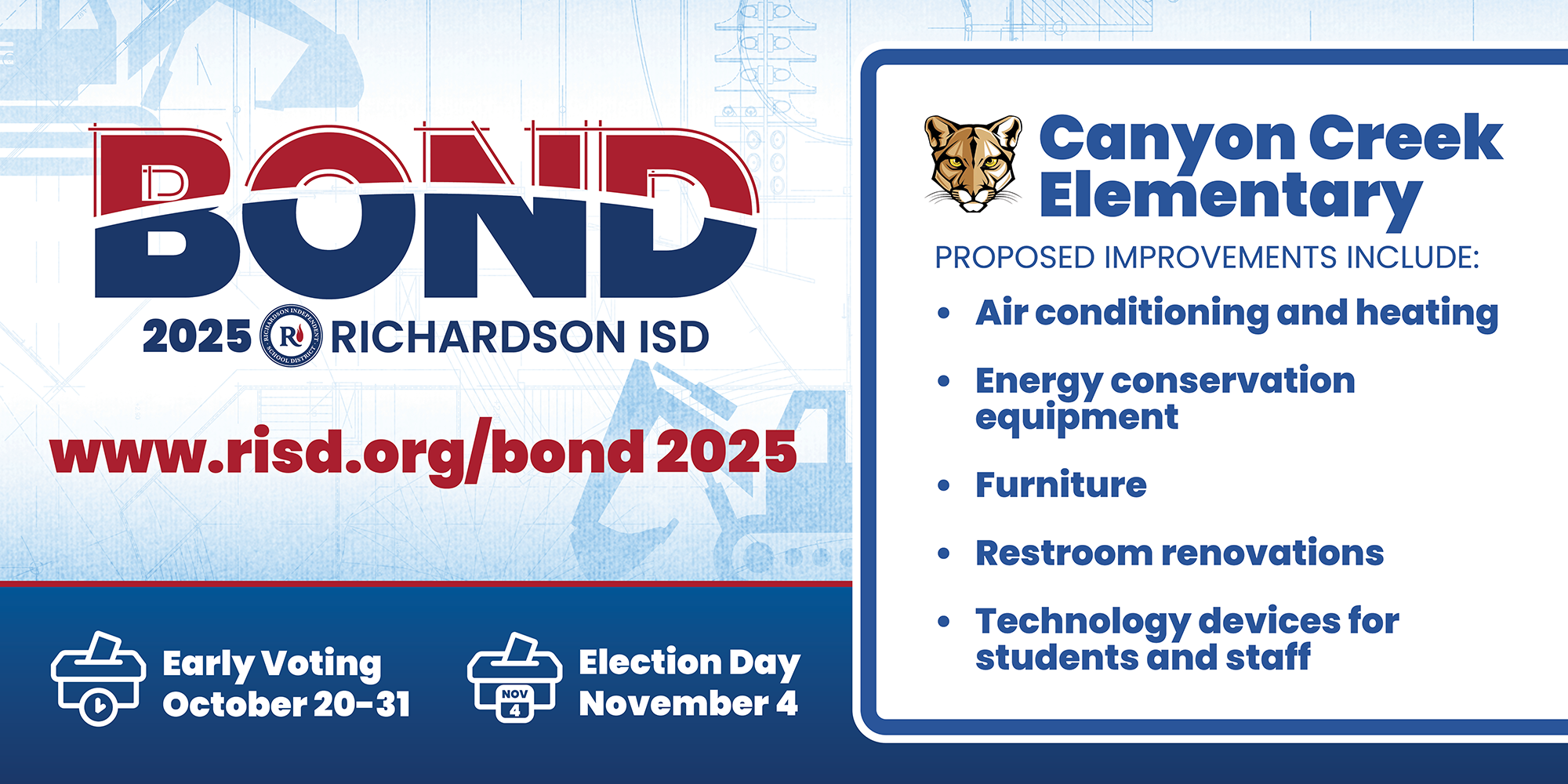 Richardson ISD Bond 2025 Canyon Creek Elementary School PROPOSED IMPROVEMENTS INCLUDE: