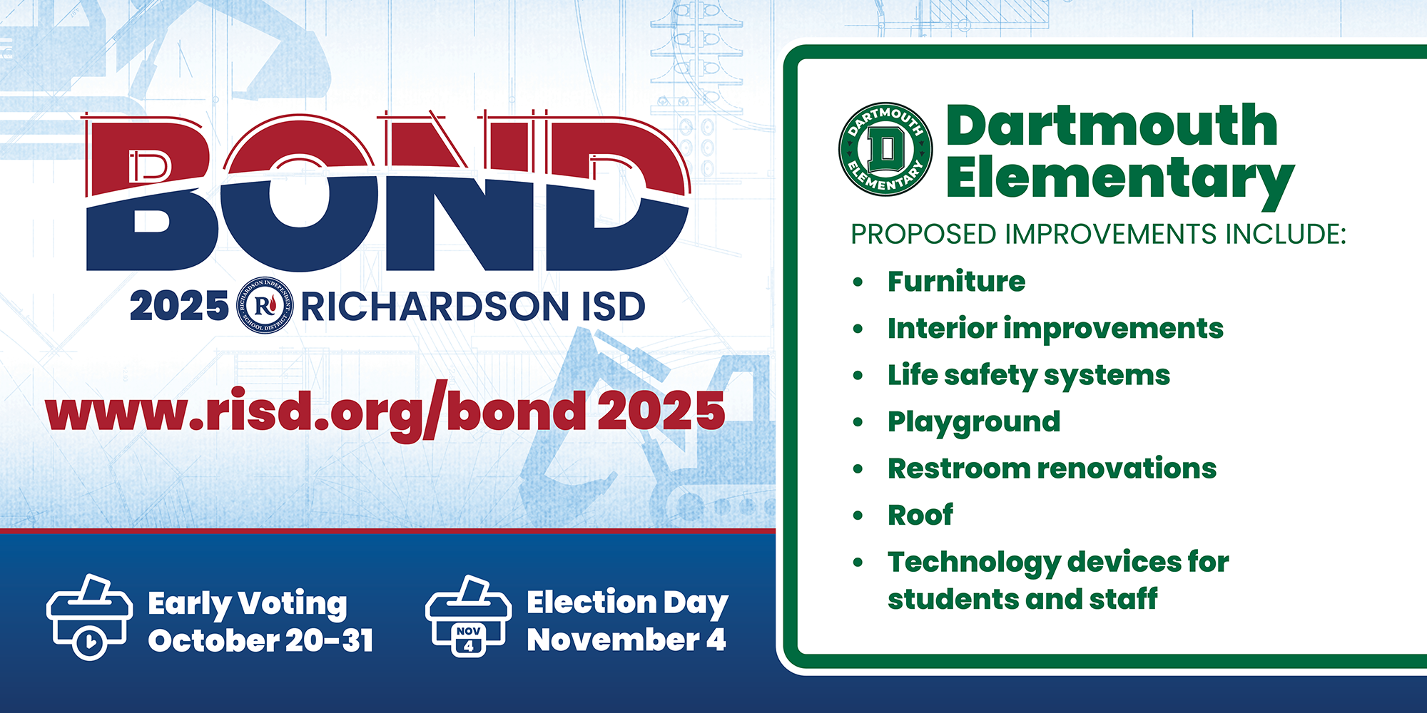 Richardson ISD Bond 2025 Dartmouth Elementary PROPOSED IMPROVEMENTS INCLUDE: