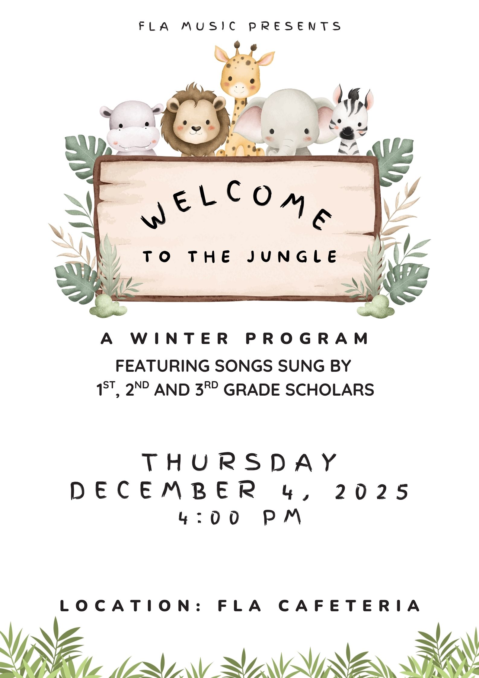 Welcome to the Jungle Winter Music Program