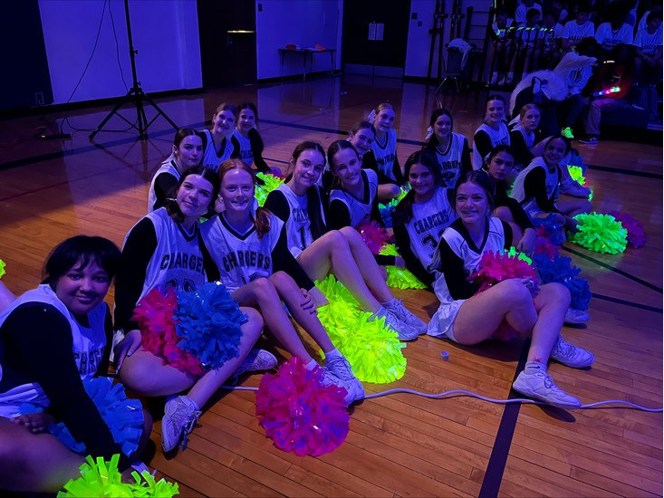 FMJH Cheer Squad at the Neon Pep Rally