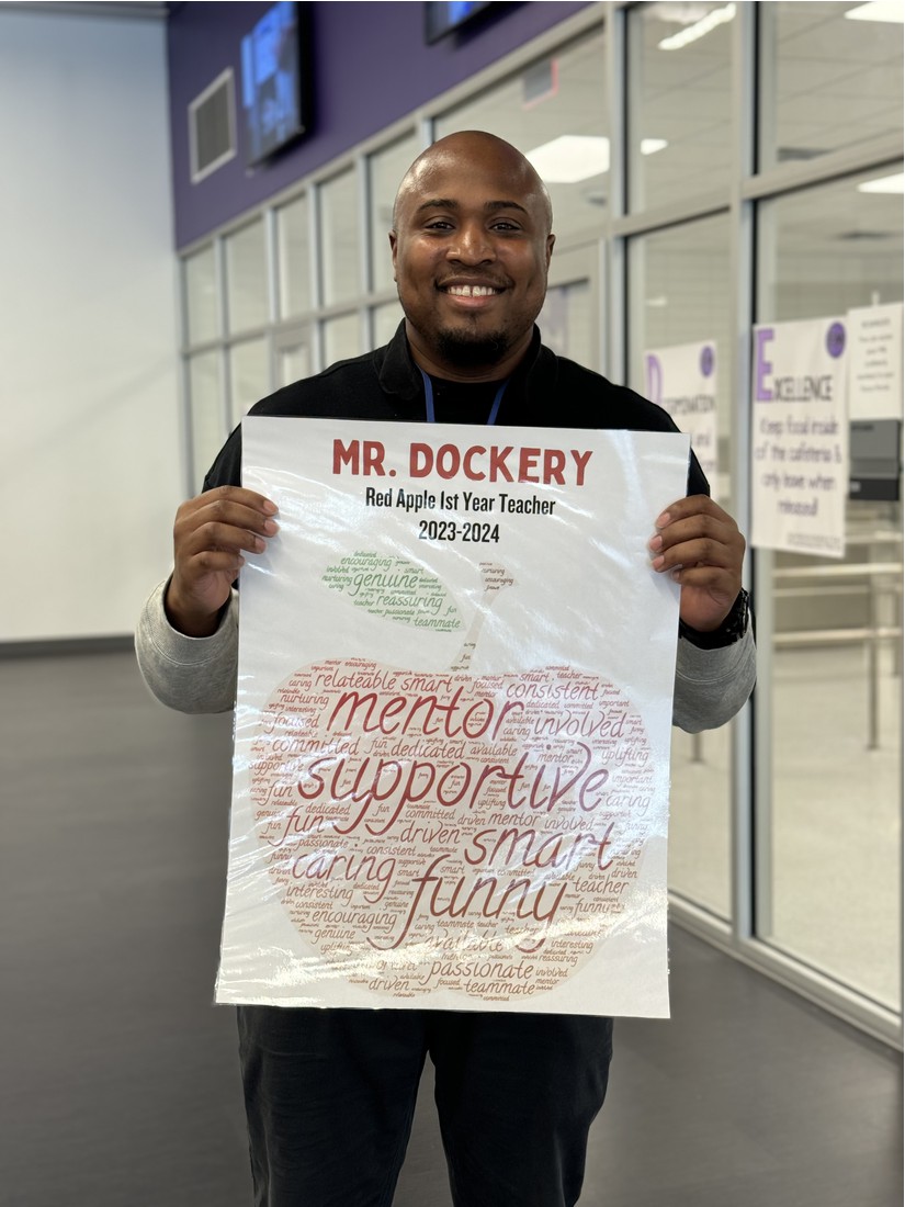 Carl Dockery with Red Apple Teacher Poster