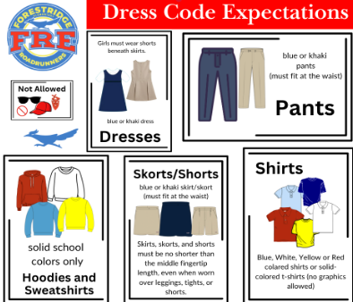 Dress Code Expectations. Information in text below.