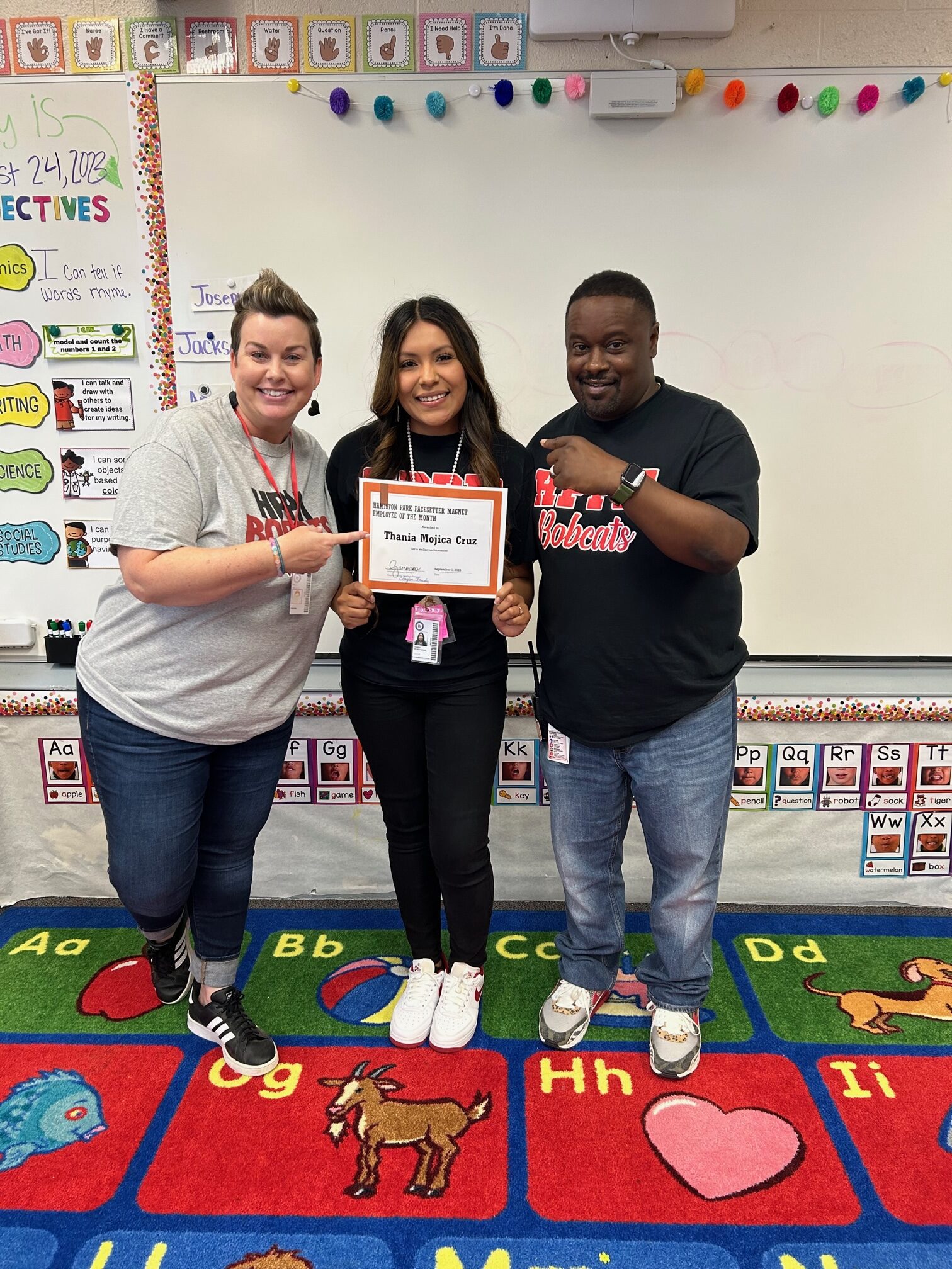 Ms. Cruz nominated by peers as the September Staff Member of the Month.