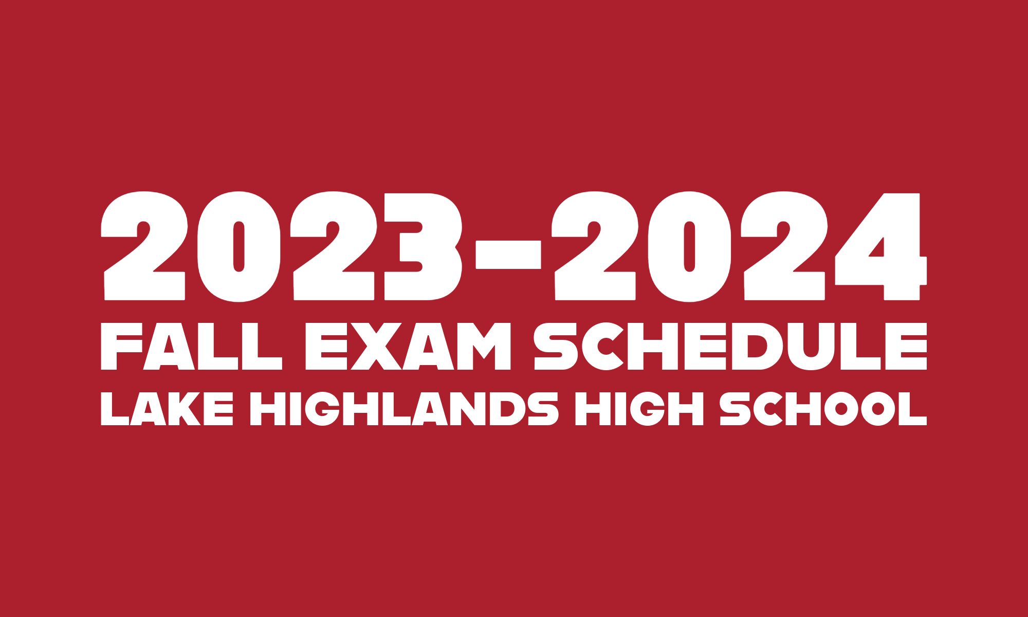 LHHS Fall Exam Schedule Featured Image