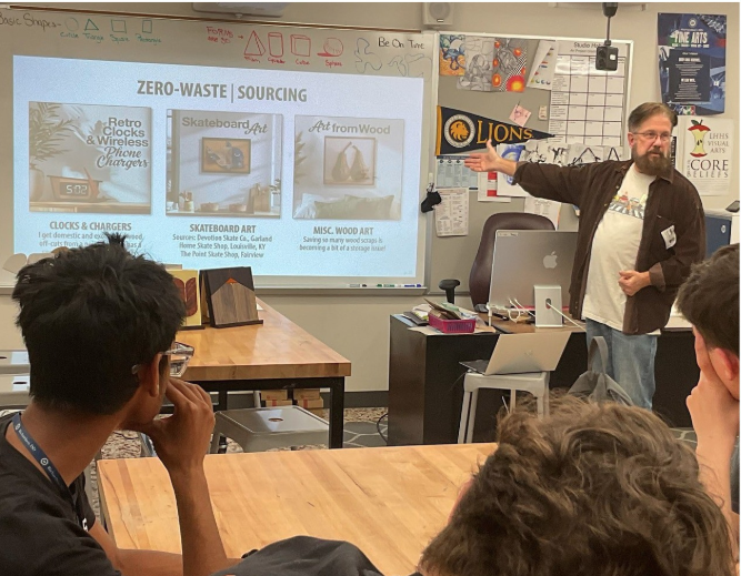 Steve Chalson visited students in Isaac Thomas' (Art) class last week as part of Mr. Thomas' Visiting Artist Program!
