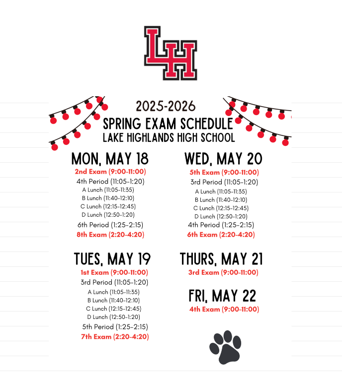 Spring 2026 Exam Schedule