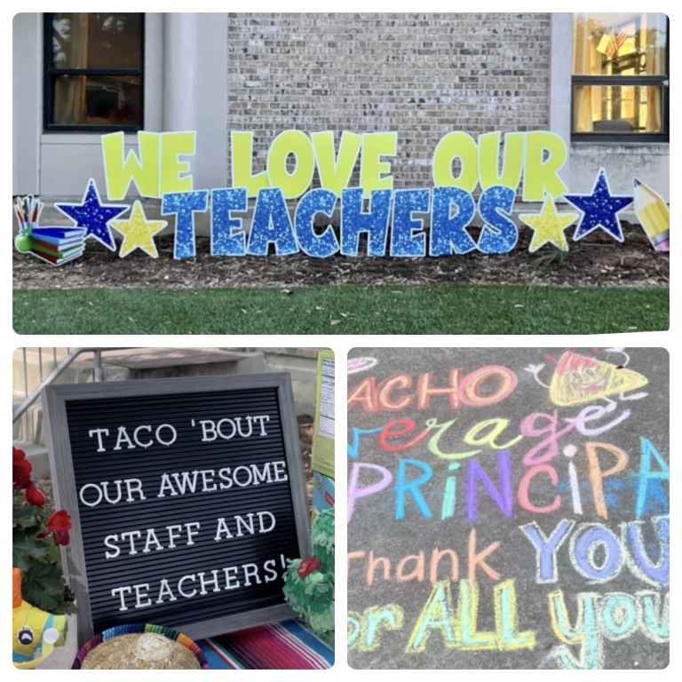 Signs for teachers during appreciation week