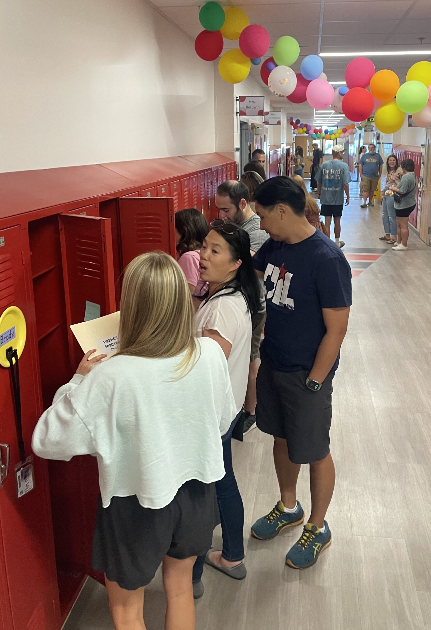 parents at lockers