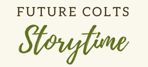 Future Colts Storytime flyer with a pumpkin illustration. Event at Mohawk Library on Oct. 3, 2025, at 9 a.m. for future kindergarten students (Class of 2026). Includes RSVP QR code.