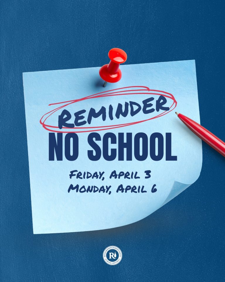 Calendar Reminder: There will be no school on Friday, April 3 and Monday, April 6!