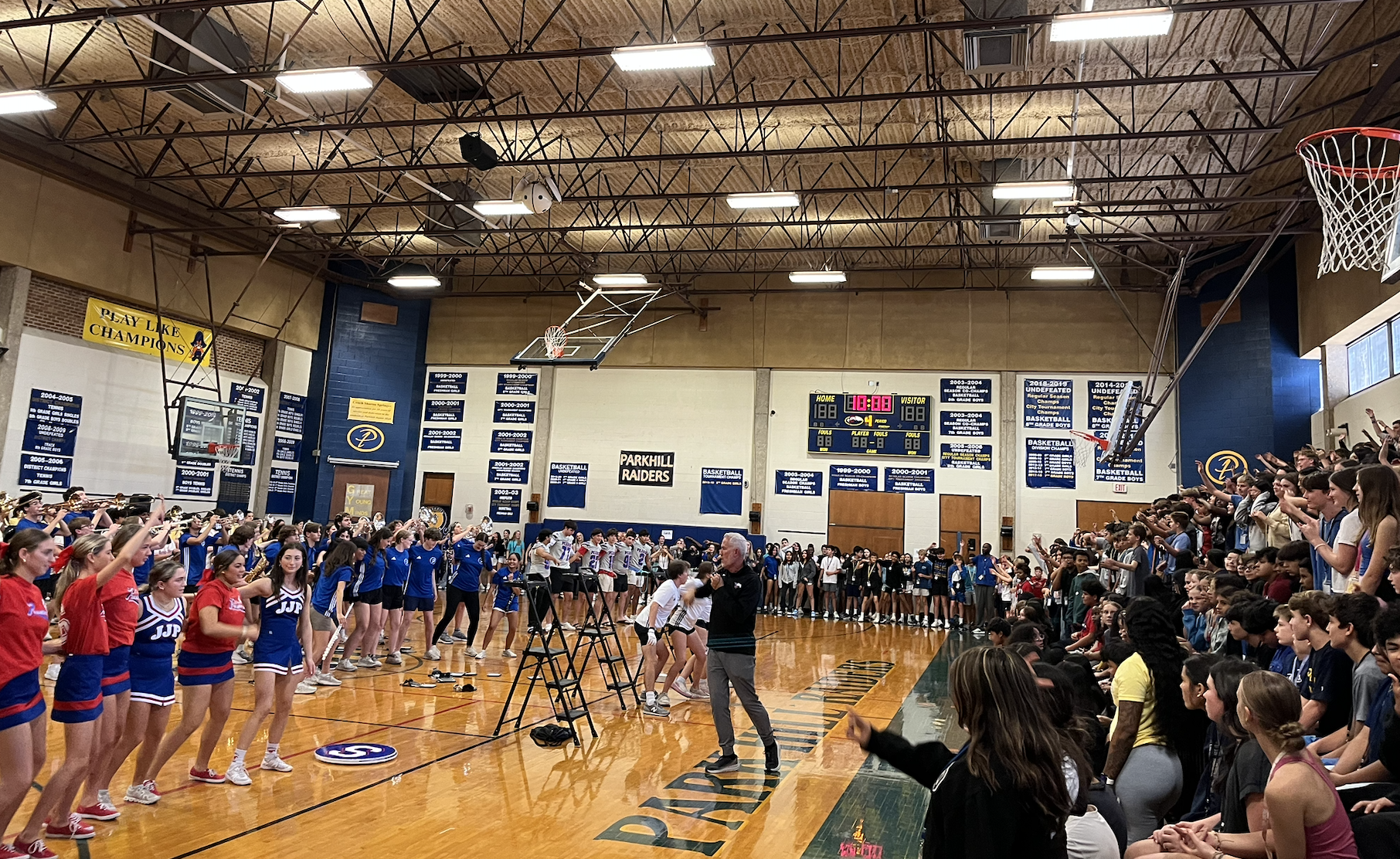 Students in the Parkhill gym