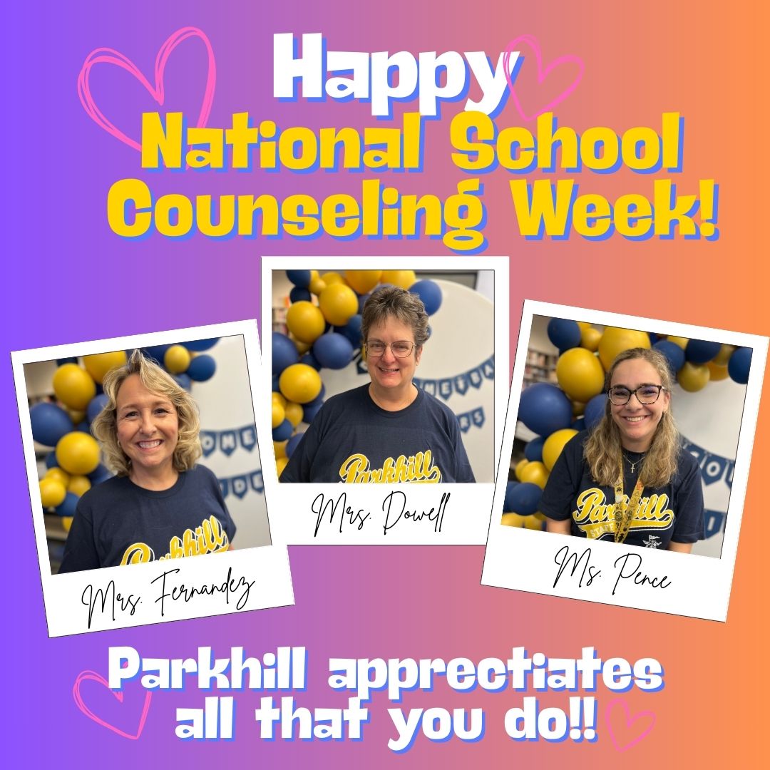 Three photos of Parkhill counselors. Happy National School Counseling Week! Mrs. Fernandez, Mrs. Dowell, Ms. Pence. Parkhill appreciates all that you do!