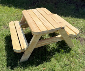 Unfinished toddler picnic table
