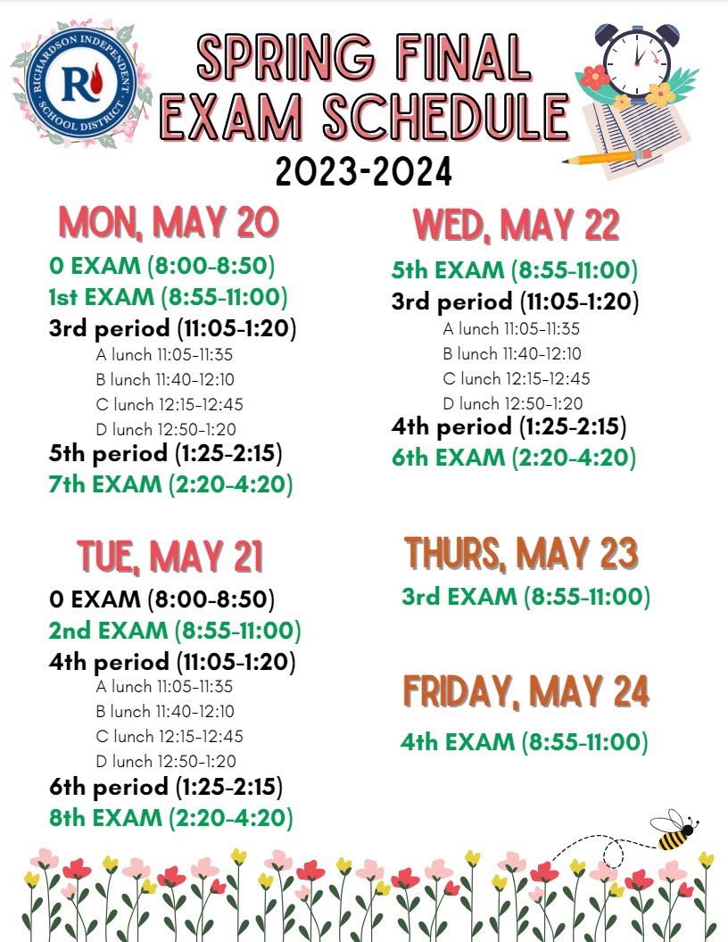 Spring Final Exam Schedule