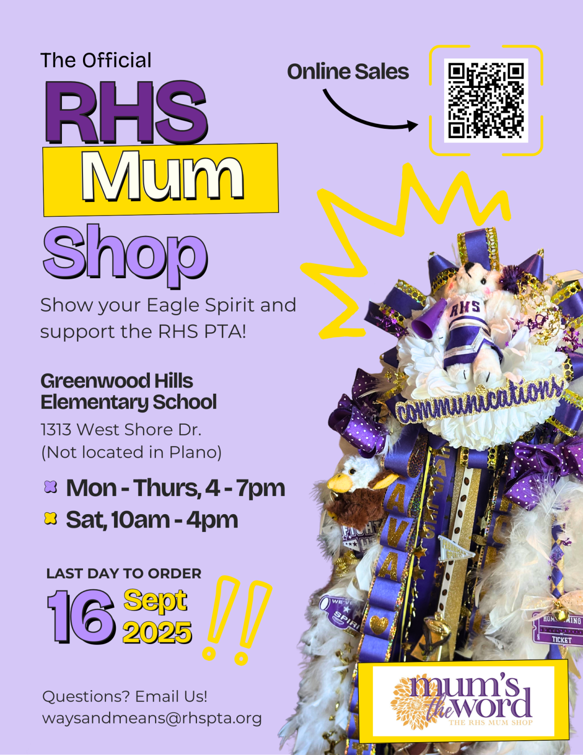 RHS Mum Shop – Richardson High School The Arts, Law and Sciences Magnet
