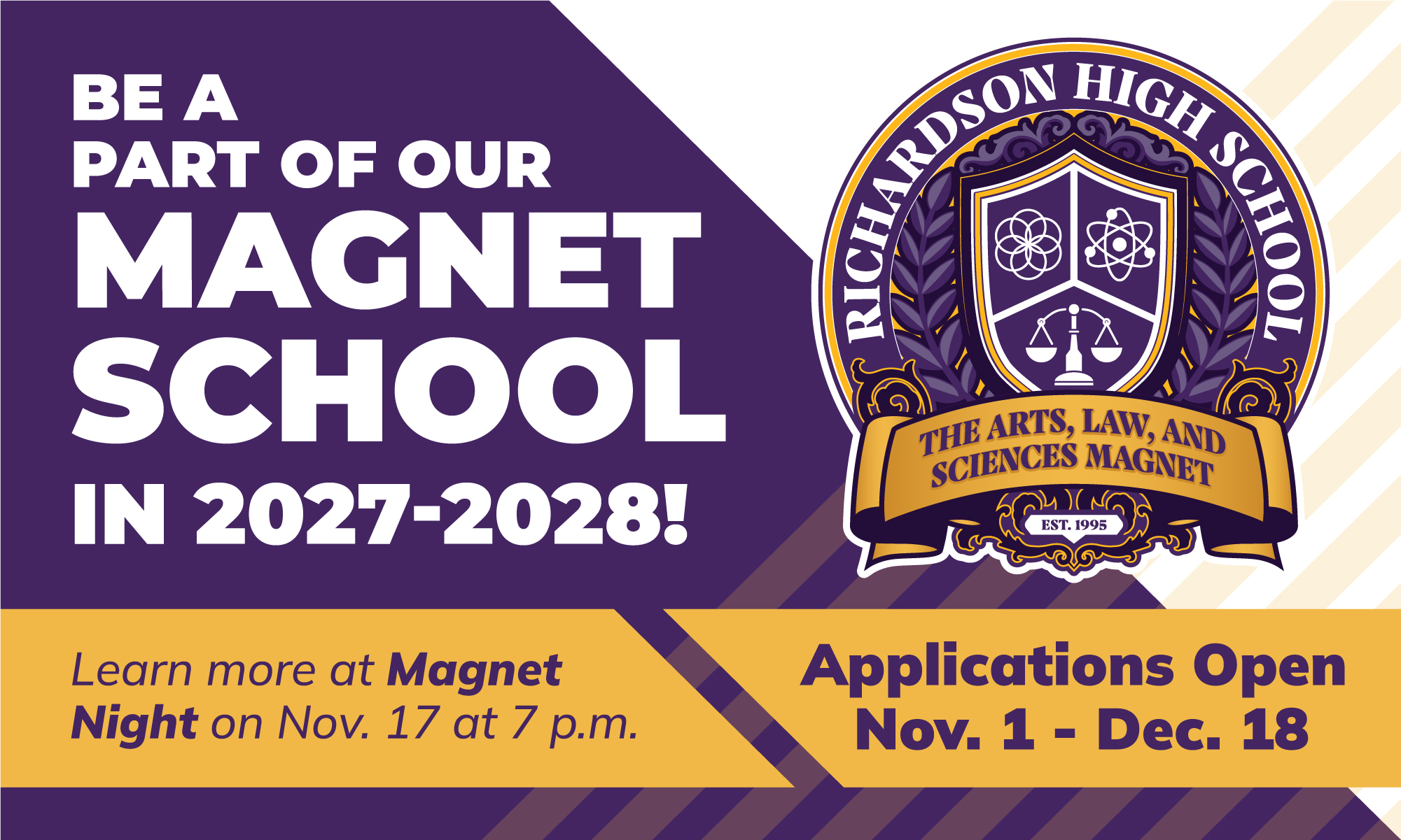 RHS Magnet Applications Open Nov. 1 - Dec. 18