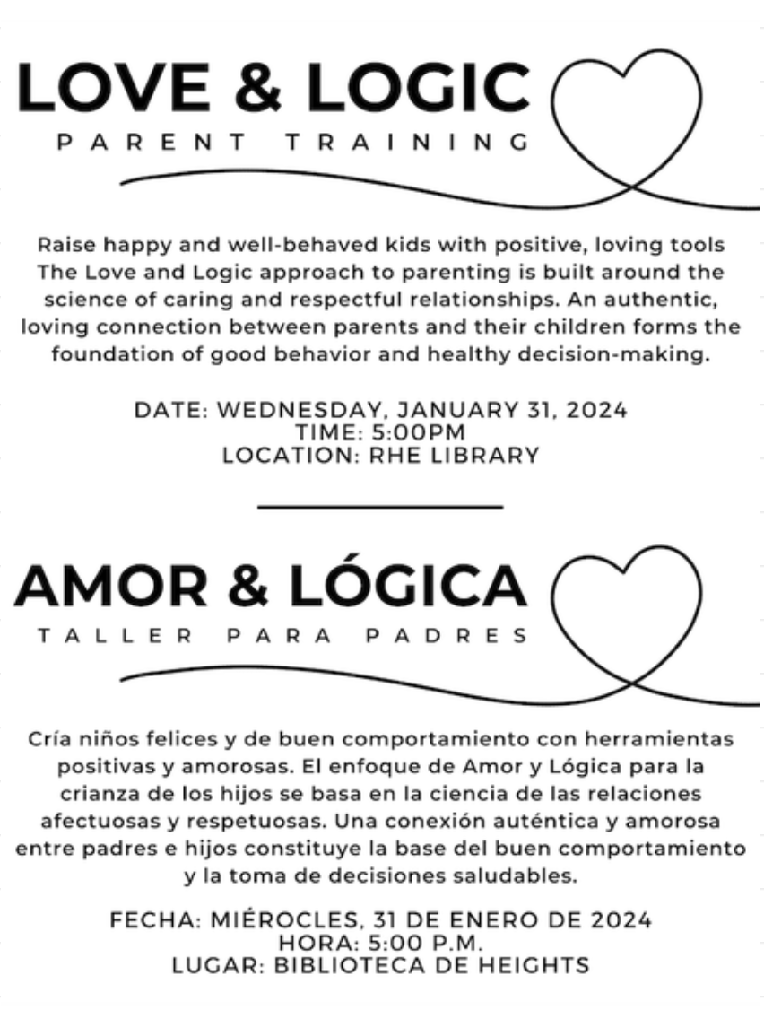 Love and Logic Parent Training Flyer