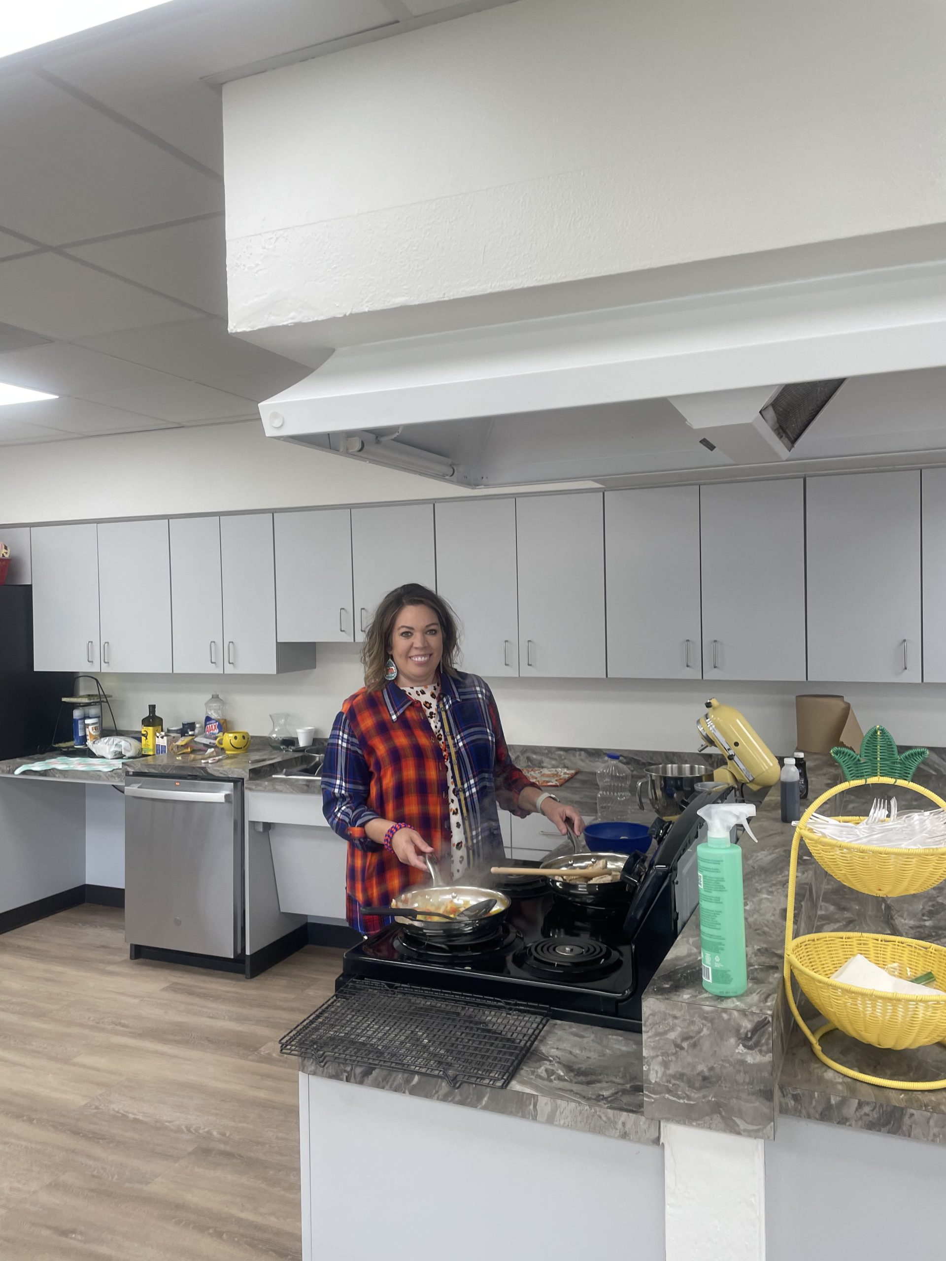 Ms. Polk in the Culinary Arts Lab
