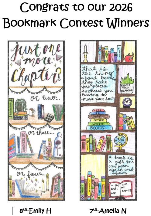 Congrats to our 2026 Bookmark Contest Winners