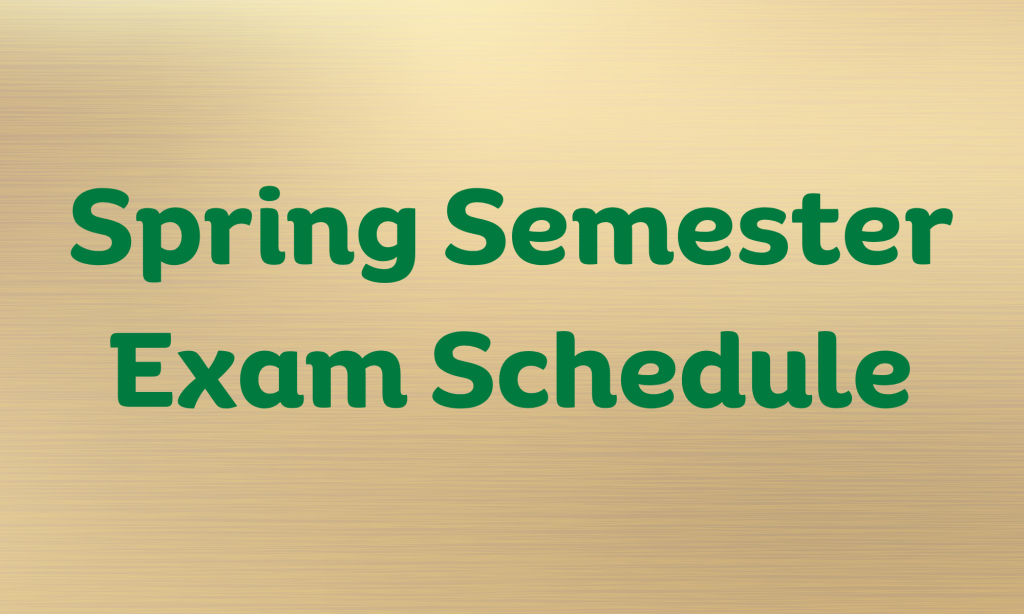 Spring Semester Exam Schedule