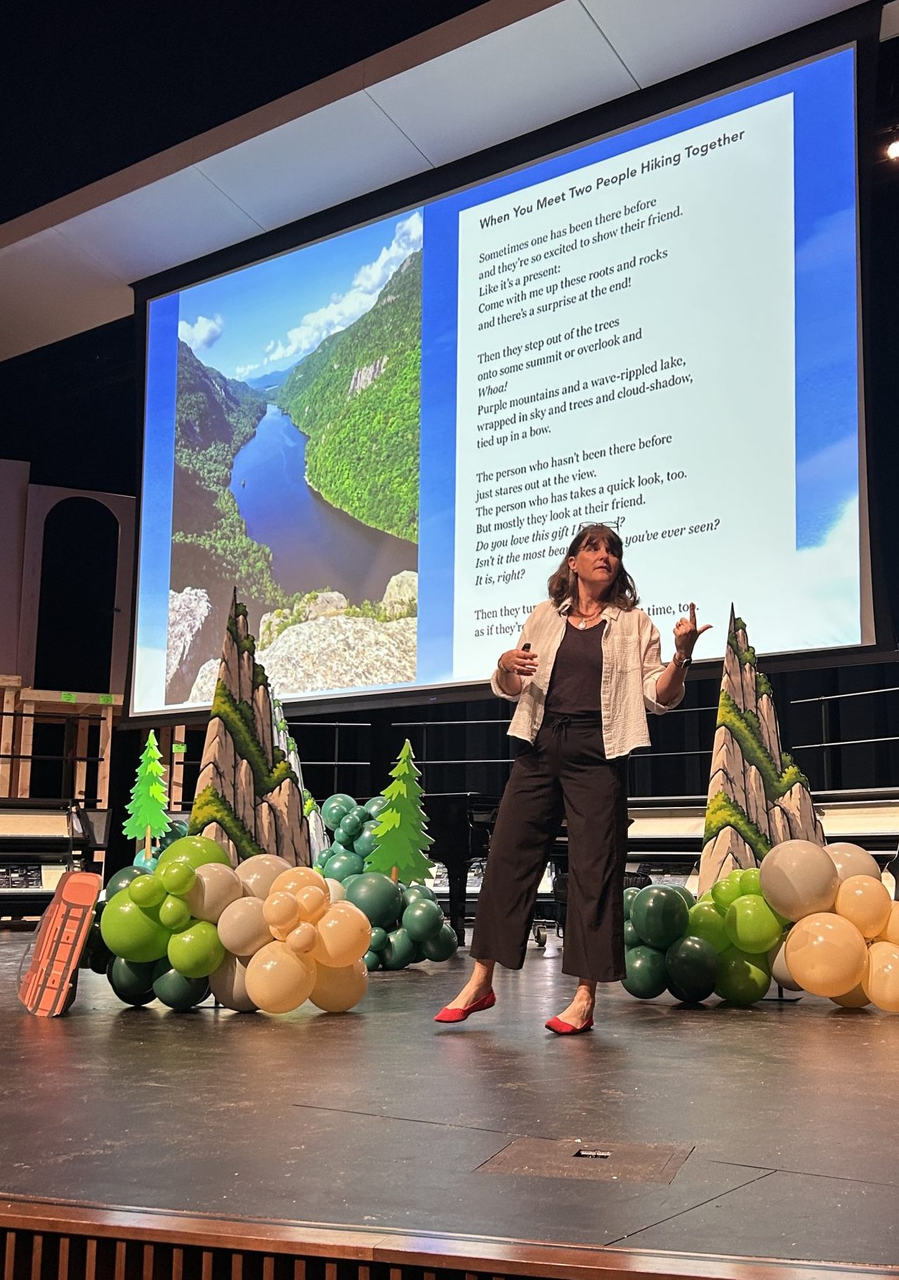 Author Kate Messner presenting at the Richardson Reads One Book event.