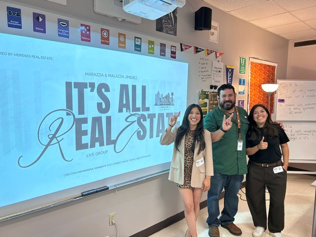 Former AVID students with Mr. Pardo.