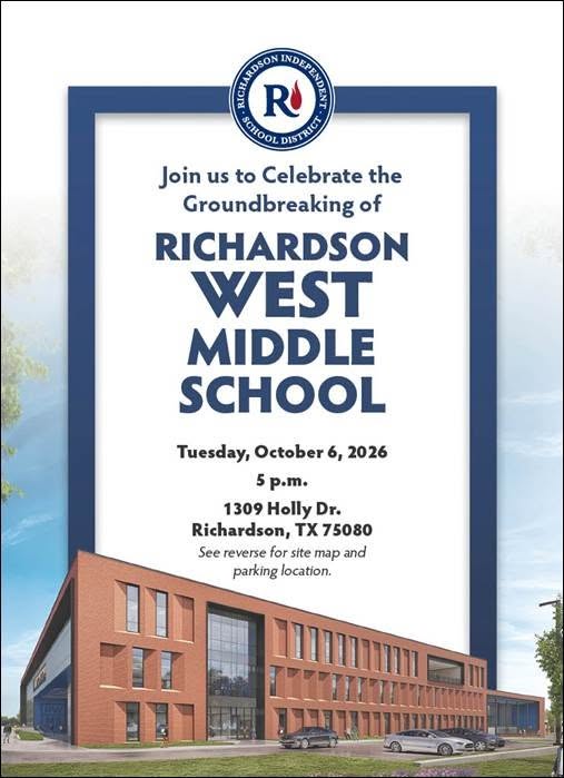 Richardson West Middle School Groundbreaking Invitation