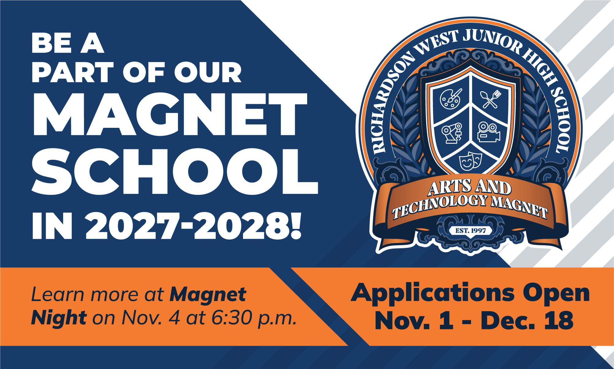 RWJH Magnet Applications open Nov. 1 - Dec. 18