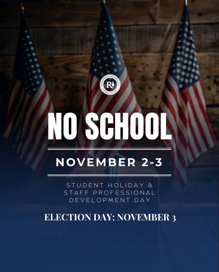 No School November 2-3 Student Holiday and Staff Professional Development Election Day November 3
