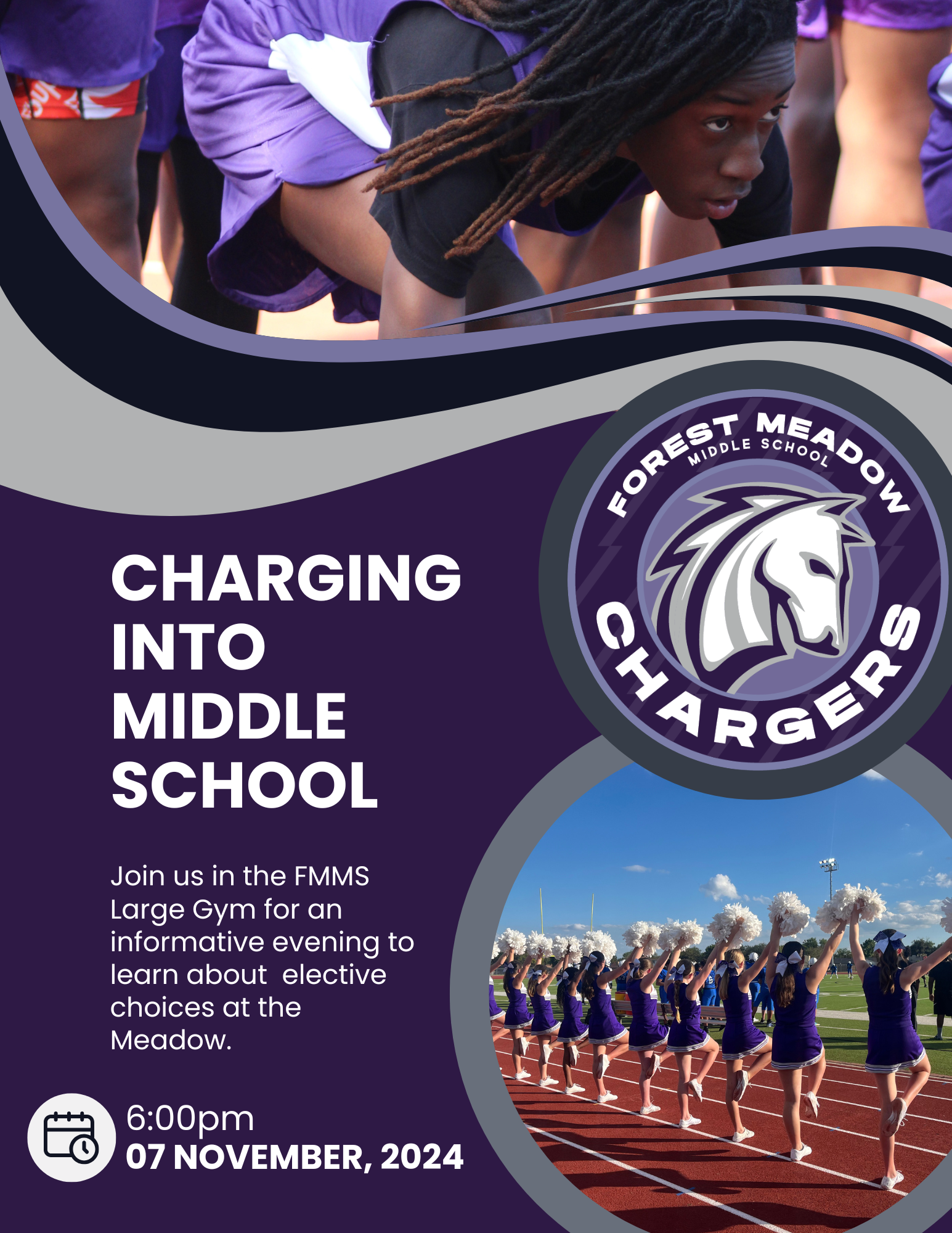 Charging into Middle School Nov. 7 at 6:00 PM.