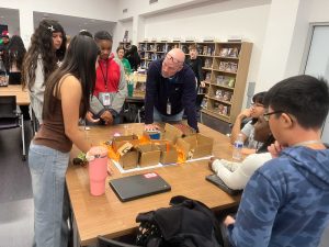 Students presenting Mars Colony