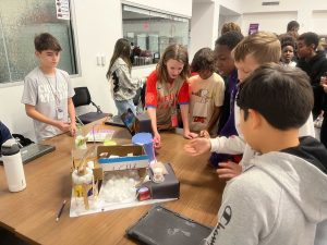 Students presenting Mars Colony