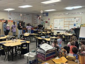 Chargers who visiting local elementary schools.