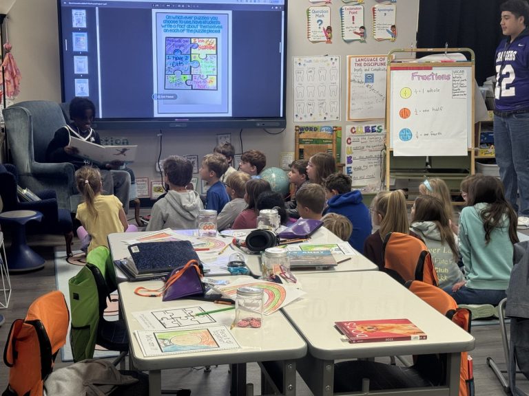 Chargers who visiting local elementary schools.
