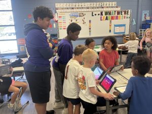 Chargers who visiting local elementary schools.