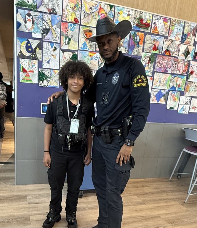 Students and staff dress like officer Crenshaw.