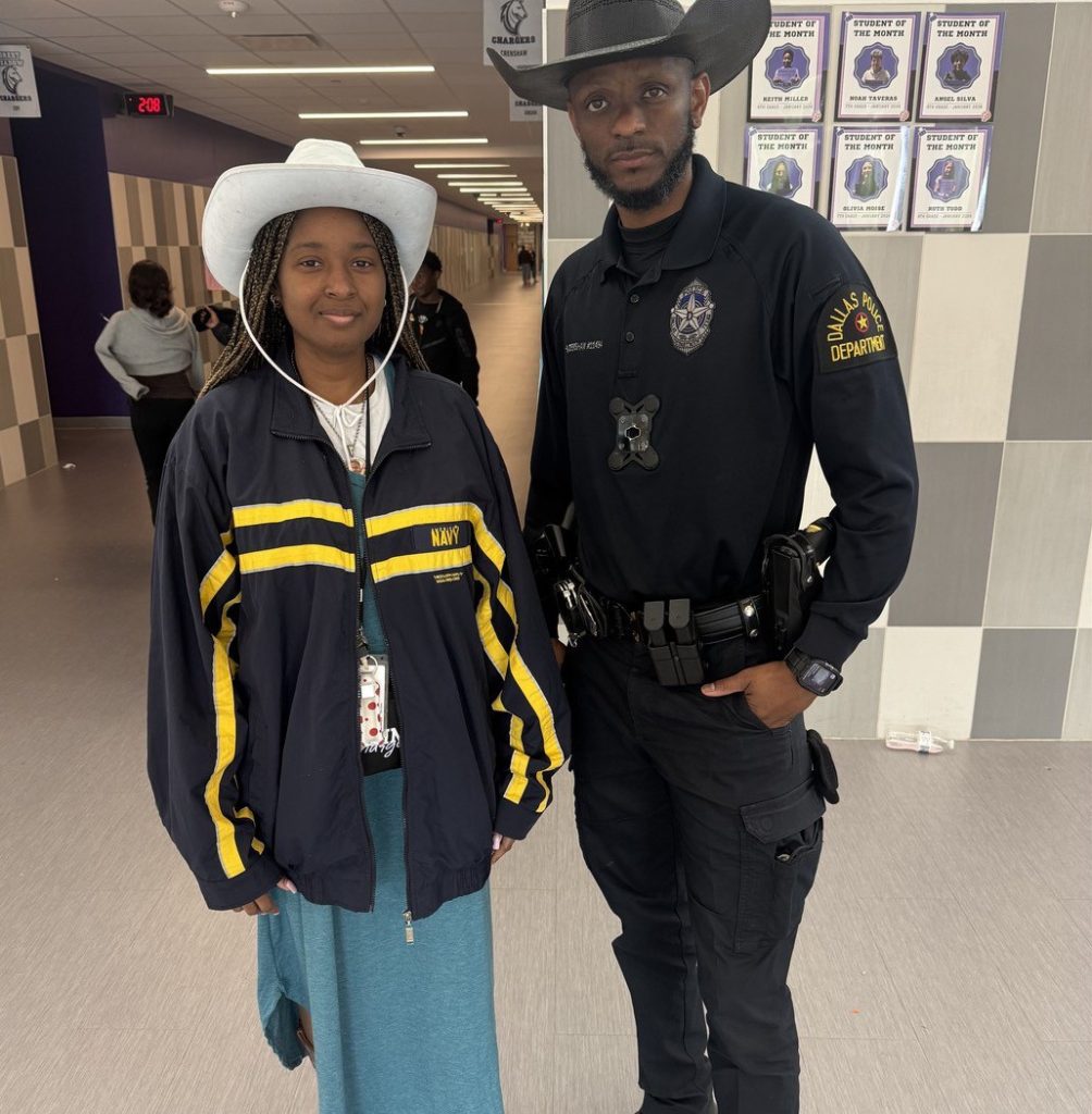 Students and staff dress like officer Crenshaw.