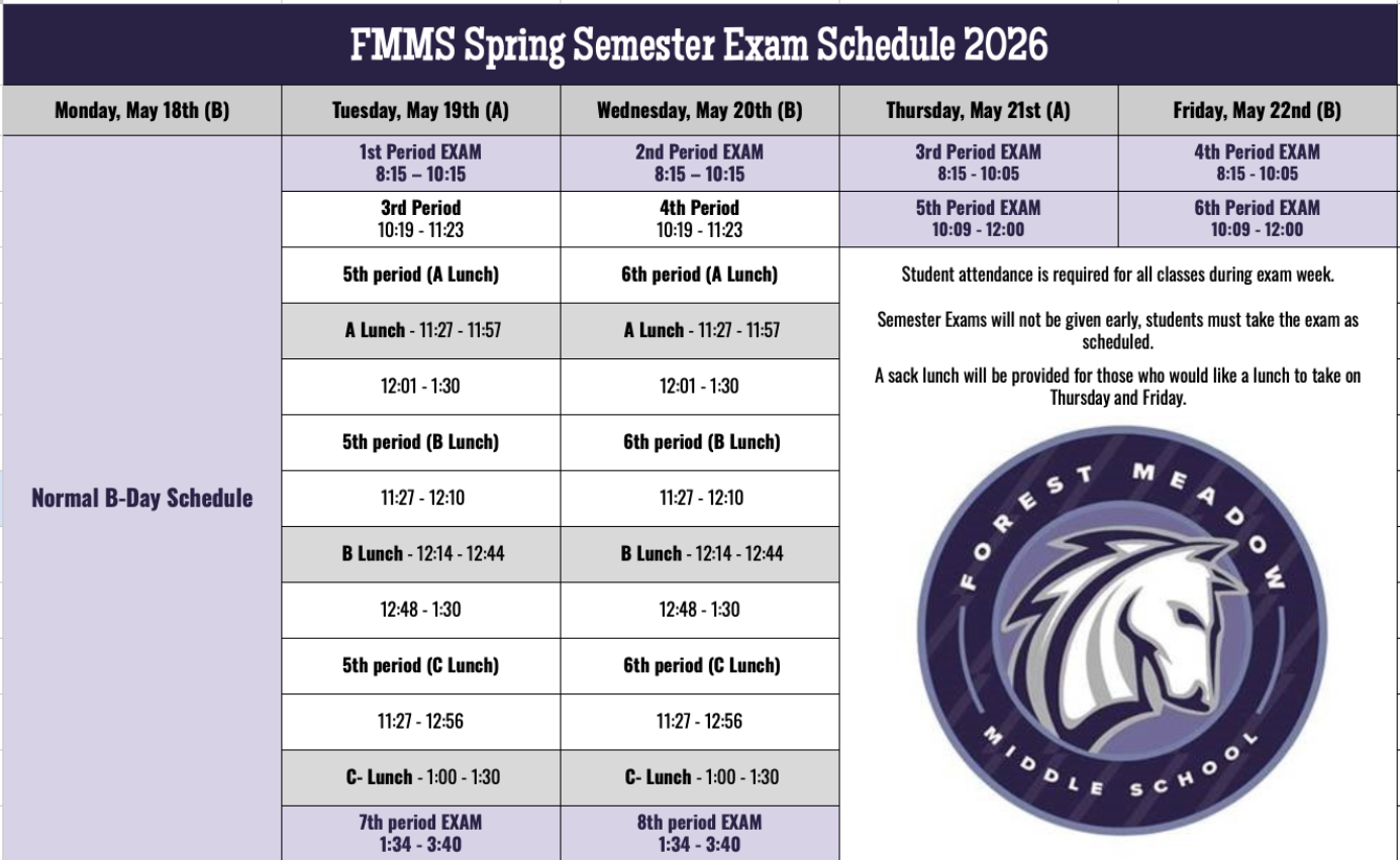The Semester Exam Schedule