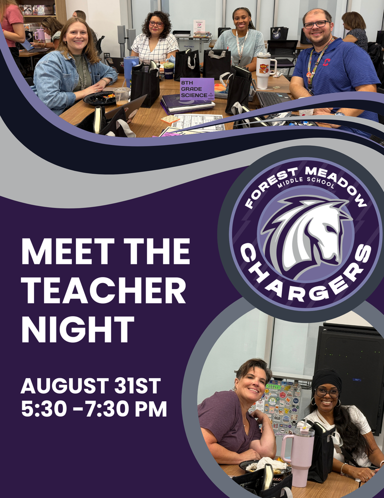 Meet the Teacher Night August 31st from 5:30-7:30 PM
